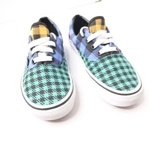 Converse Green and Blue Houndstooth Sneakers